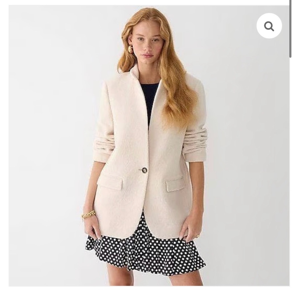 J. Crew Leighton Blazer Jacket in Italian Boiled Wool Women’s Size 2 Ivory Cream